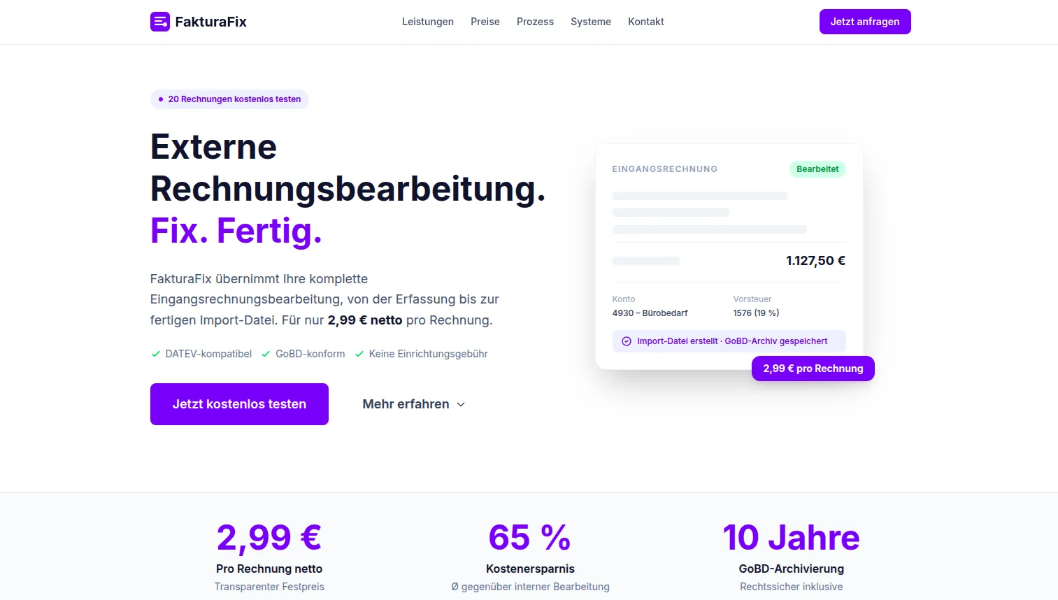 FakturaFix - Externe Rechnungsbearbeitung